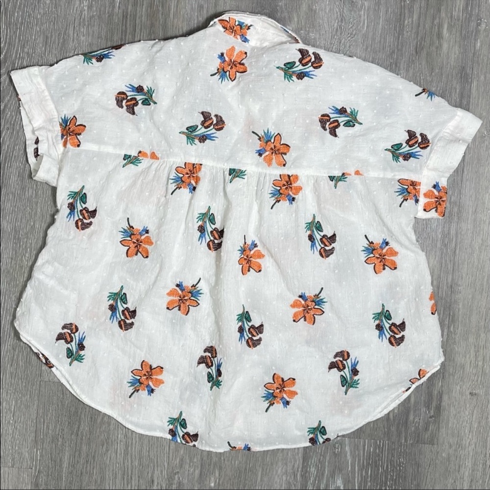 Madewell Button Up Xxs Oversized Button Up, White… - image 2